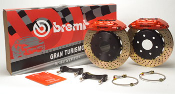 Brembo GT 328mm 4-Piston Rear Big Brake Kit (2-piece Drilled Rotors) EVO 8/9