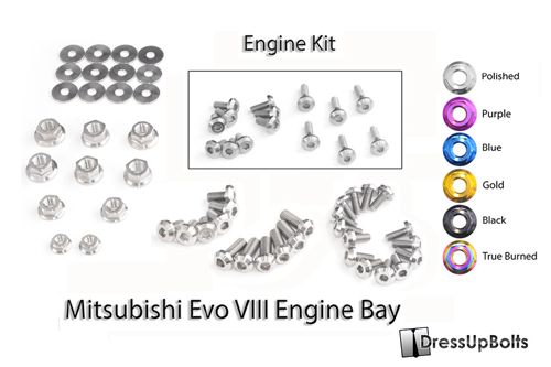 Dress Up Bolts Titanium Engine Kit - EVO 8
