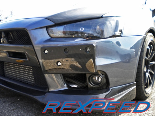 Rexpeed Carbon Fiber Front License Plate Bracket - EVO X