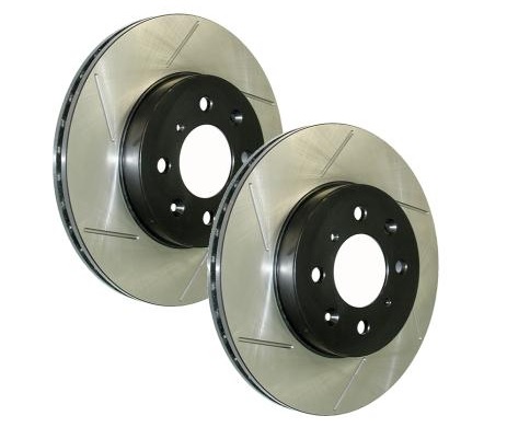 StopTech Power Slot 2009-2015 Lancer Ralliart Slotted Front Rotors