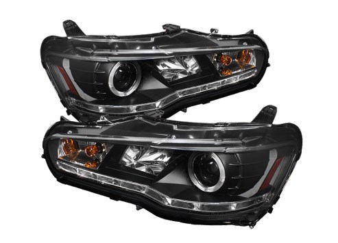 Spyder Projector Xenon HID - LED Halo Black Headlights - EVO X