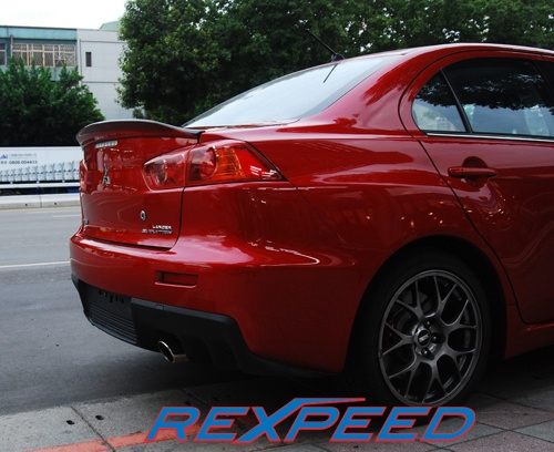 Rexpeed Duckbill Trunk Spoiler w/Carbon Strip - EVO X / Ralliart