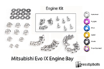 Dress Up Bolts Titanium Engine Bay Kit - EVO 9