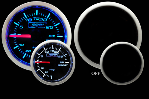 ProSport 52mm Mechanical Boost Gauge Blue/White