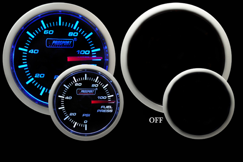 ProSport 52mm Electric Fuel Pressure Gauge Blue/White