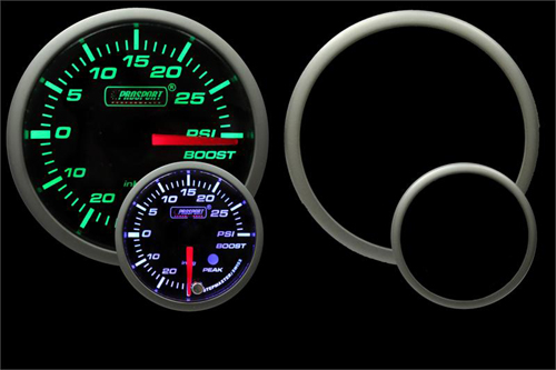 ProSport Premium 52mm Electric Boost Gauge Green/White