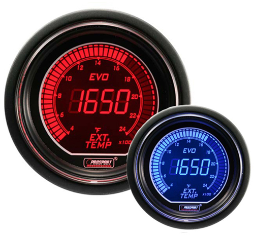 ProSport EVO Series 52mm Electric EGT Gauge Blue/Red