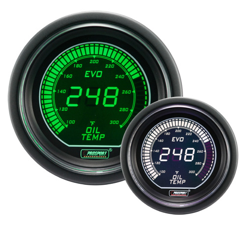 ProSport EVO Series 52mm Electric Oil Temperature Gauge Green/White