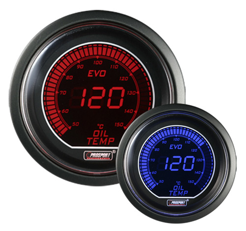 ProSport EVO Series 52mm Celcius Oil Temperature Gauge Blue/Red