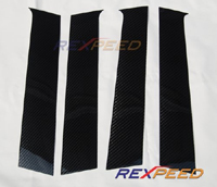 Rexpeed Evo X Carbon Fiber 6 pc Pillar Trim