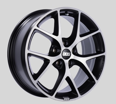 BBS SR 18x8 5x100 ET48 Satin Black Diamond Cut Face Wheels -70mm PFS/Clip Required