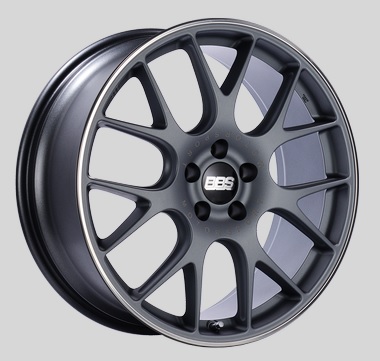 BBS CH-R 19x8 5x114.3 ET38 Satin Titanium Polished Rim Protector Wheels -82mm PFS/Clip Required