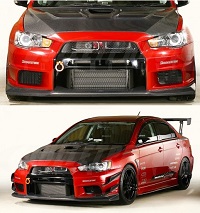 VARIS 09' Ver. Front Bumper, Carbon for Mitsubishi EVO X 2009