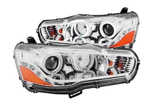 ANZO Projector Headlights w/ Halo Chrome (CCFL) - EVO X