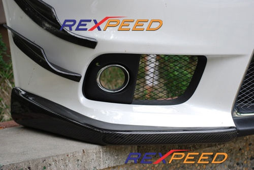 Rexpeed V-Style Carbon Front Splitter Covers - EVO X