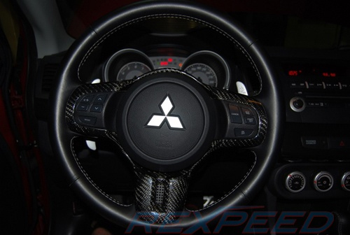 Rexpeed Carbon Fiber Steering Wheel Cover - EVO X