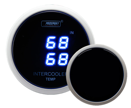 ProSport 52mm Digital Dual Intercooler Air Temperature Gauge Blue