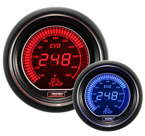 ProSport EVO Series 52mm Electric Oil Temperature Gauge Blue/Red