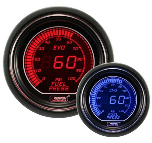 ProSport EVO Series 52mm Electric Fuel Pressure Gauge Blue/Red
