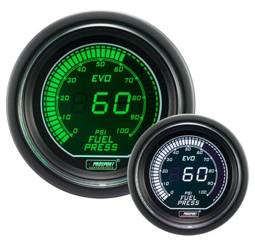 ProSport EVO Series 52mm Electric Fuel Pressure Gauge Green/White