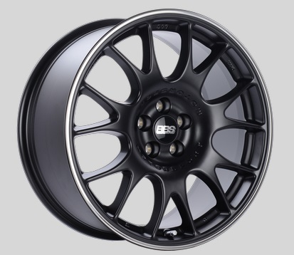 BBS CH 19x8.5 5x100 ET30 Satin Black Polished Rim Protector Wheels -70mm PFS/Clip Required