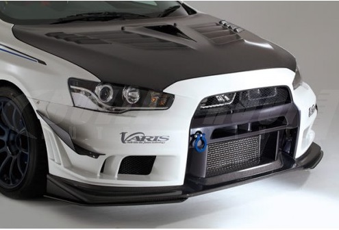 Varis Ver. Ultimate Front Bumper, Ver 2 (FRP) with Underlip (Carbon) for Mitsubishi EVO X 2014 Version Ultimate