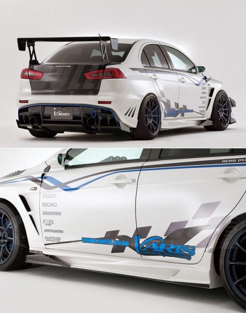Varis Ver. Ultimate Side Skirt with Air Shroud, Carbon for Mitsubishi EVO X 2014 Version Ultimate