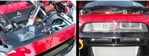 VARIS 09' Ver. Cooling Air Shroud and Duct Set, Carbon for Mitsubishi EVO X 2009 Version