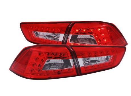 ANZO LED Taillights Red/Clear - EVO X
