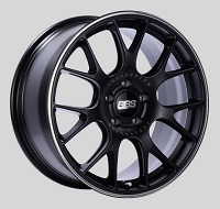 BBS CH-R 18x8 5x100 ET38 Satin Black Polished Rim Protector Wheels -70mm PFS/Clip Required