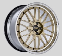 BBS LM 20x9.5 5x114.3 ET40 CB66 Gold Center Diamond Cut Lip Wheels