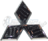 Carbon Fiber Mitsubishi Diamond Emblem Black and Chrome (Rear)