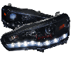 Spec-D LED Projector Headlights Glossy Black w/Smoked Lens - EVO X